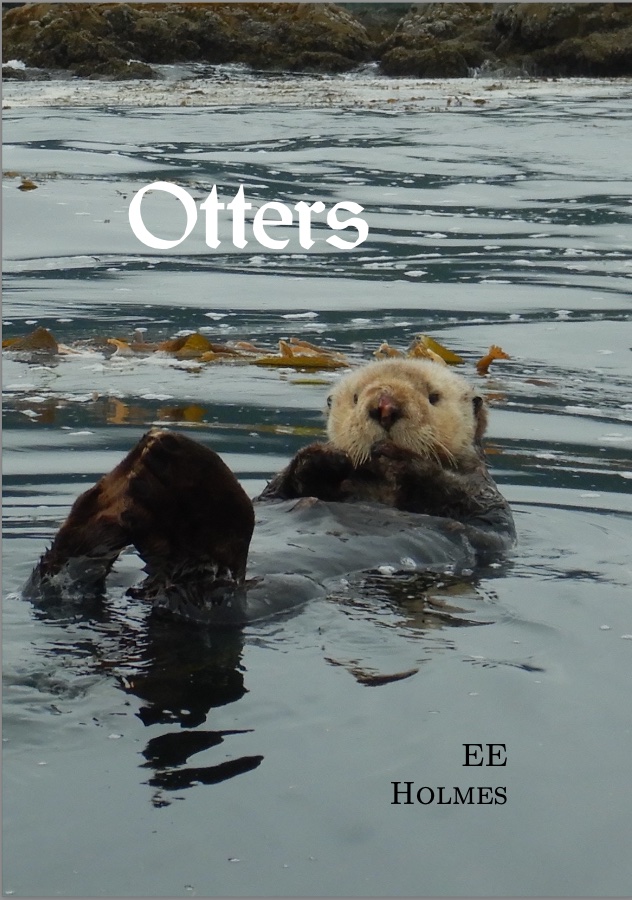 Screenshot of otter cover page. This cover page has a full page photo of an otter. The title has be changed to Otters and a custom font is used.